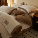 Axyaa King Velvet Flannel Bedding Set with Fleece Sheet & Pillowcase