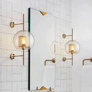 Modern Nordic Minimalist Iron Glass Ball Wall Lamp for Hotel Bedside, Axyaa Gold Design Led Wall Light