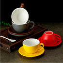 Axya Ceramic Coffee Cup Set with Saucer - 300ml Tea Mug for Home and Office