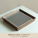 Axyaa Walnut Tea Tray Dual Purpose Drainage Holder for Tea Ceremony