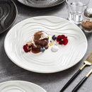 Axyaa Matte Ceramic Ripple Plate - Specialty Tableware for Snacks, Sushi, and Desserts