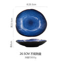 Axyaa Blue Ceramic Tableware Set - Steak Plate, Salad Bowl, Fish Plate, Sauce Dish