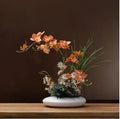 Axyaa Dove Orchid Vase: Ceramic Flower Arrangement Ornaments for Home Office Decor