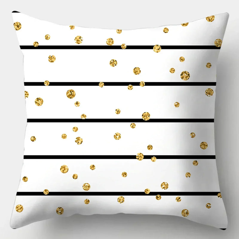 Axyaa Black White Modern Cushion Cover 45x45cm Polyester Decorative Pillow Case