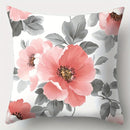 Axyaa Gray-Pink Flower Sofa Cushion Cover Set, 45x45cm, Home Decoration