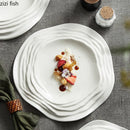 Axya Irregular Shape Ceramic Plate for Pasta, Steak, Sushi, and Snacks