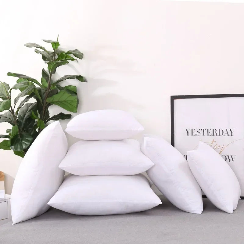 Axyaa White Square Throw Pillow Insert - Hypoallergenic Decorative Cushion Filler
