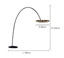 Axyaa Luxury Fishing Lamp: Circular Vertical Floor Lamp for Living Room & Bedroom