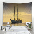 Axyaa Pirate Ship Tapestry - Sailing Seascape Decor for Boho Bedroom Aesthetics