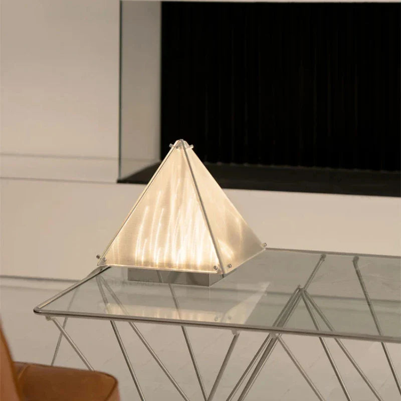 Axyaa Nordic Pyramid Table Lamp: Modern Art Desk Lamp for Living Room Bedroom