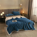 Axyaa Winter Thicken Flannel Sofa Blanket, Double-Sided Warmth for Living Room