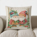 Axyaa Winter Birds & Mailbox Printed Pillow Cover for Sofa, Bedroom, Car
