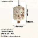 Axyaa Hand-painted Bamboo Leaf Lantern Pendent Lamp for Hotel Restaurant Decor