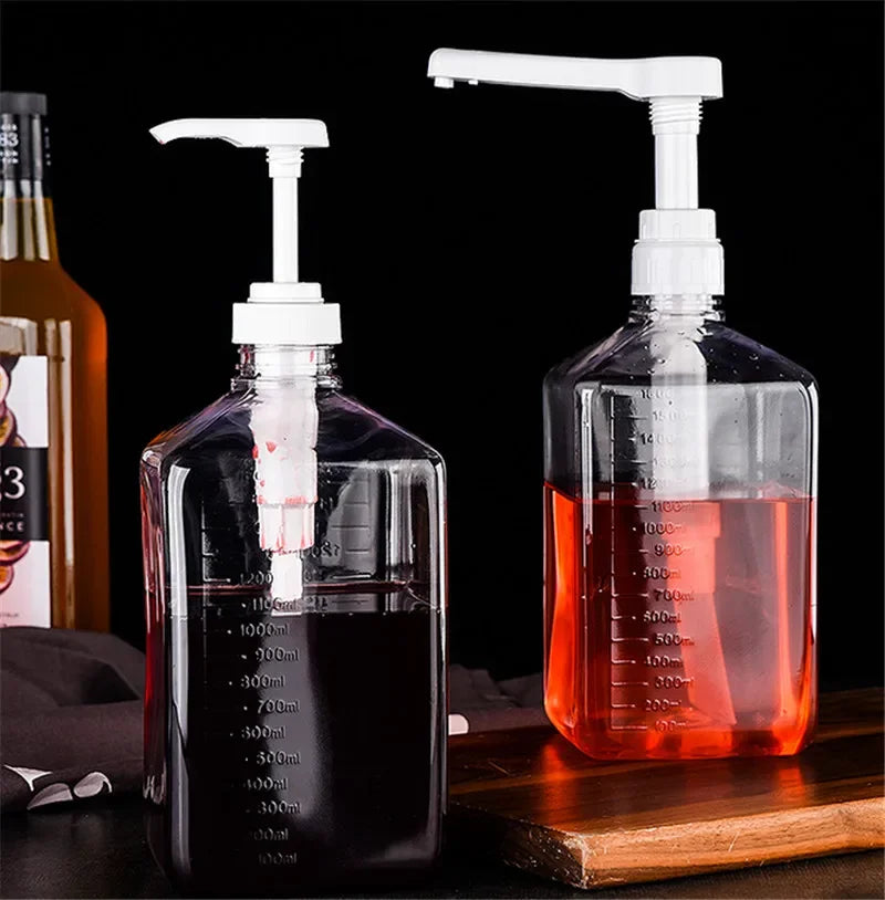 Axya Transparent Syrup Dispenser Pump Bottle Honey Jar Container