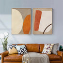 Axyaa Beige Orange Yellow Color Block Abstract Geometry Wall Art Poster