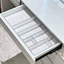 Axyaa Desk Drawer Organizer Set: Clear Plastic Storage Bins for Bathroom, Makeup, Kitchen