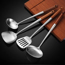 Axyaa Stainless Steel Wood Handle Kitchen Utensils Set