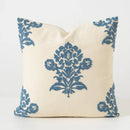 Axyaa Ethnic Floral Pillow Cover - Vintage Blue Flower Embroidery - 45x45cm