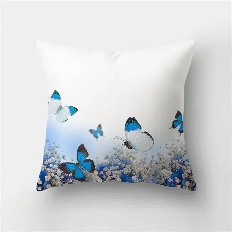 Axyaa Butterfly Charms Pillowcase: Sofa Car Waist Cushion Cover - Ins Style Landscape