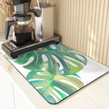 Axyaa Leaves Print Silicone Placemats - Absorbent Kitchen Dish Mat