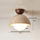 Axyaa Yellow Travertine Stone LED Ceiling Light - Modern Wabi-sabi Decor