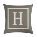 Axyaa Gray Alphabet Decorative Pillow Cover 45x45cm