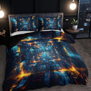 Axyaa Tech Space Plaid Duvet Cover Set – High-definition Print, All Seasons