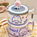 Axyaa Stainless Steel Noodle Bowl with Handle: Portable, Cute, Perfect for Office and School