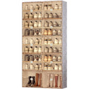Axyaa Stackable Shoe Rack Organizer with Clear Magnetic Door, Large Plastic Cabinet