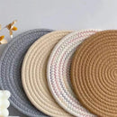 Axyaa Round Cotton Dining Mat Set: Thermal Insulation, Anti-Scalding, for Tableware