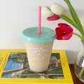 Axyaa Kawaii Tumbler with Straw Lid - Reusable BPA-Free Drinking Bottle