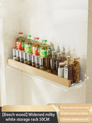 Axyaa Wood Spice Rack Organizer with Hooks for Kitchen Storage