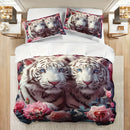 Axyaa Pink Tiger Rose Quilt Cover Set - High Definition Printing - 1 Quilt Cover + 2 Pillowcases