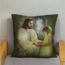 Axyaa Jesus Christ Soft Plush Cushion Cover 45*45 Throw Pillow Case Home Decor