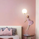 Axyaa Moon Lamp Resin Girl Wall Light for Kids Nursery