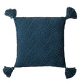 Axyaa Twill Knit Cushion Cover 45x45cm - Solid Pillow Case with Tassels