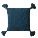 Axyaa Twill Knit Cushion Cover 45x45cm - Solid Pillow Case with Tassels