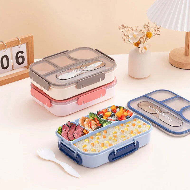 Axyaa 3 Compartment Microwavable Lunch Box Container