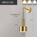 Axyaa LED Wall Lamp Gold Black Pipe Acrylic Shade for Bedroom Study Room