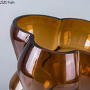 Axyaa Brown Glass Vase Hydroponics Modern Design Floral Decor Vase