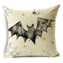 Axyaa Halloween Bat Pumpkin Illustration Pillowcase Sofa Lumbar Pillow Cover