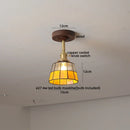 Axyaa Glass Wood LED Ceiling Lamp Modern Indoor Lighting for Kitchen Living Room