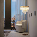 Axyaa Crystal Floor Lamp: Retro American Design for Living Room, Bedroom, Study.