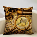 Nautical Compass Cushion Cover for Home, Office, Cafe & Car Decor - Axyaa Brand