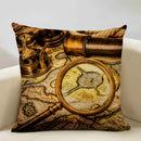 Nautical Compass Cushion Cover for Home, Office, Cafe & Car Decor - Axyaa Brand