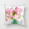 Axyaa Pink Floral Polyester Throw Pillow Cover 45X45cm