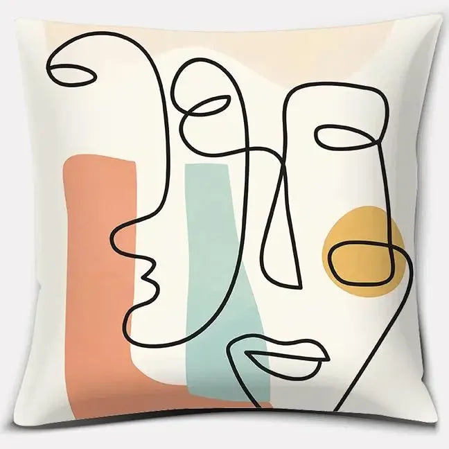 Axyaa Brown Green Abstract Pillow Cover 45x45 - Home Office Bedroom Sofa Car Decoration