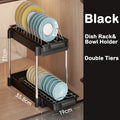 Axyaa Pull Out Dish Rack with Drainboard & Drawer Storage Mesh Basket