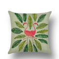 Axyaa Flamingo Print Linen Pillowcase 45*45cm
