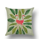 Axyaa Flamingo Print Linen Pillowcase 45*45cm